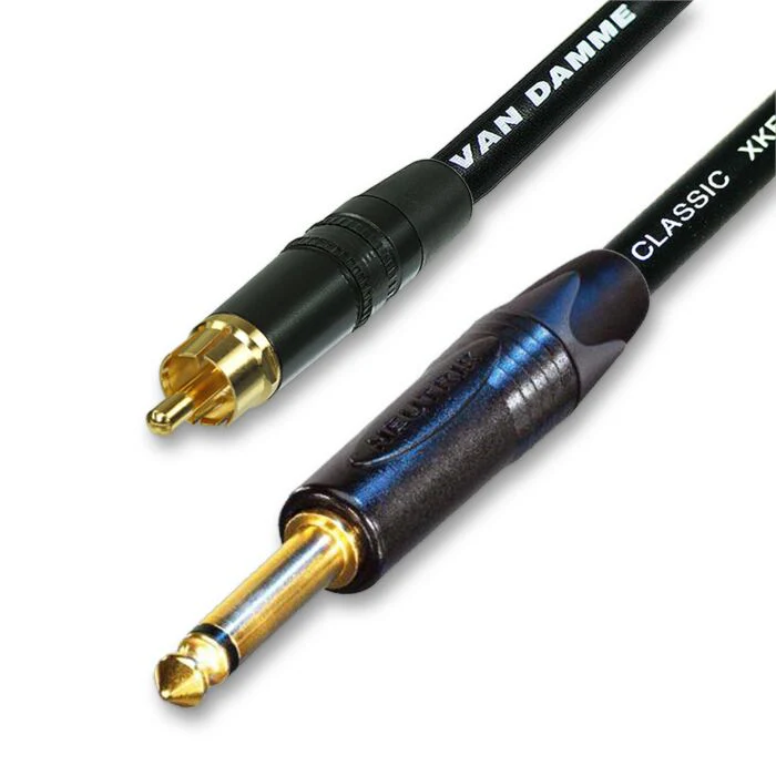 Single Gold Plated RCA to Mono Jack Lead. Flexible Van Damme Cable - Image 10