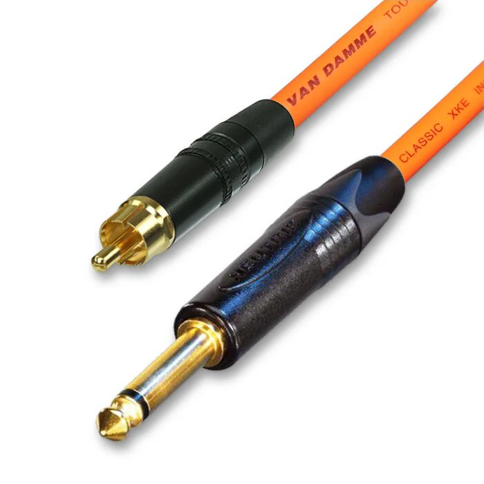 Single Gold Plated RCA to Mono Jack Lead. Flexible Van Damme Cable - Image 5