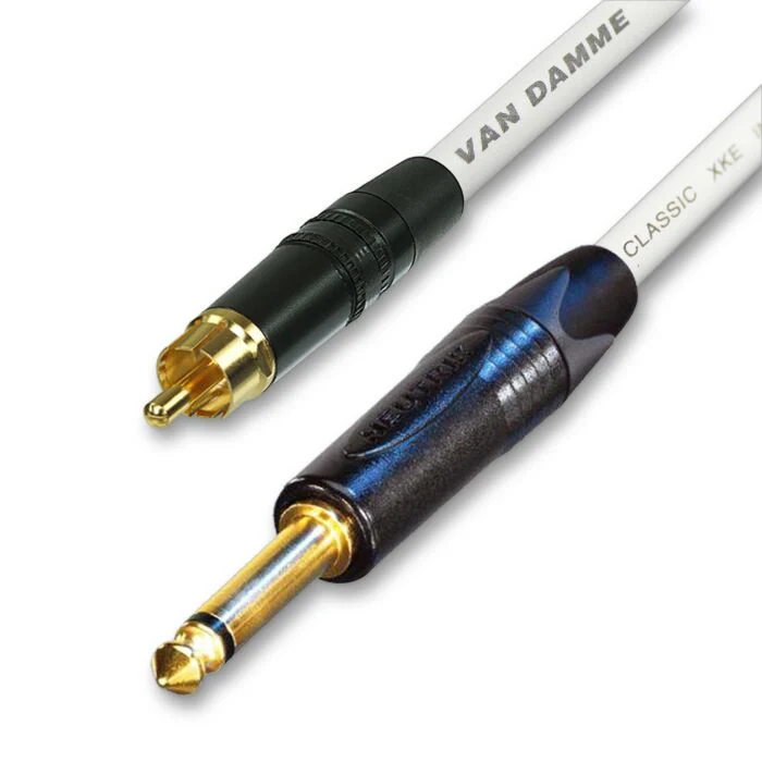 Single Gold Plated RCA to Mono Jack Lead. Flexible Van Damme Cable - Image 8